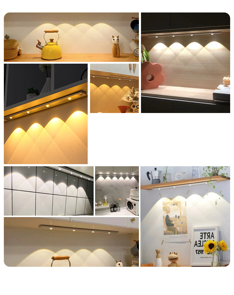 USB LED Night Light Motion Sensor Wireless Thin LED Light For Kitchen Cabinet Bedroom Wardrobe Indoor Lighting