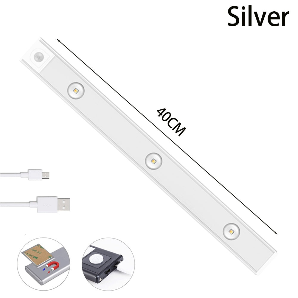 USB LED Night Light Motion Sensor Wireless Thin LED Light For Kitchen Cabinet Bedroom Wardrobe Indoor Lighting