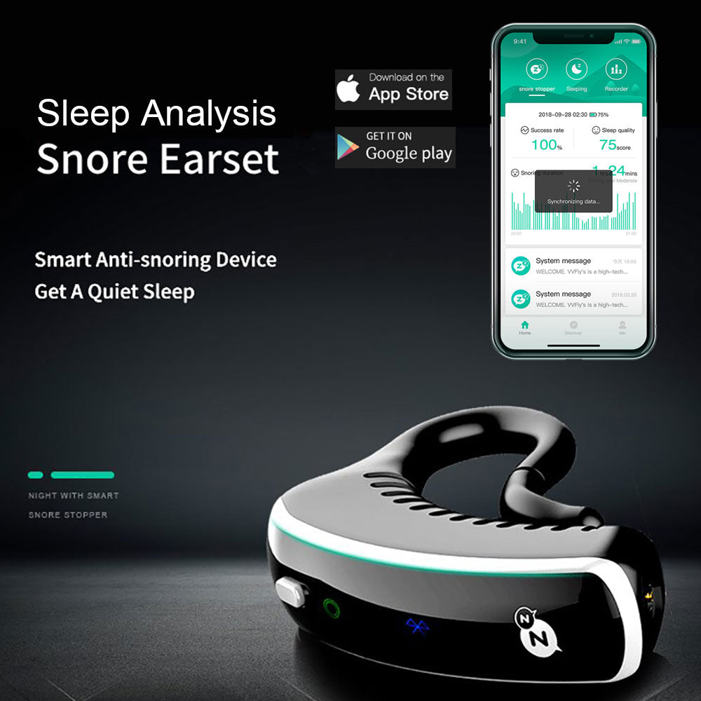 24 Hours Bluetooth Anti-snoring Device Charge Snore Earset Snore Stopper Sleeping Aid Snoring Analyzes Sleep Datas Good Sleep