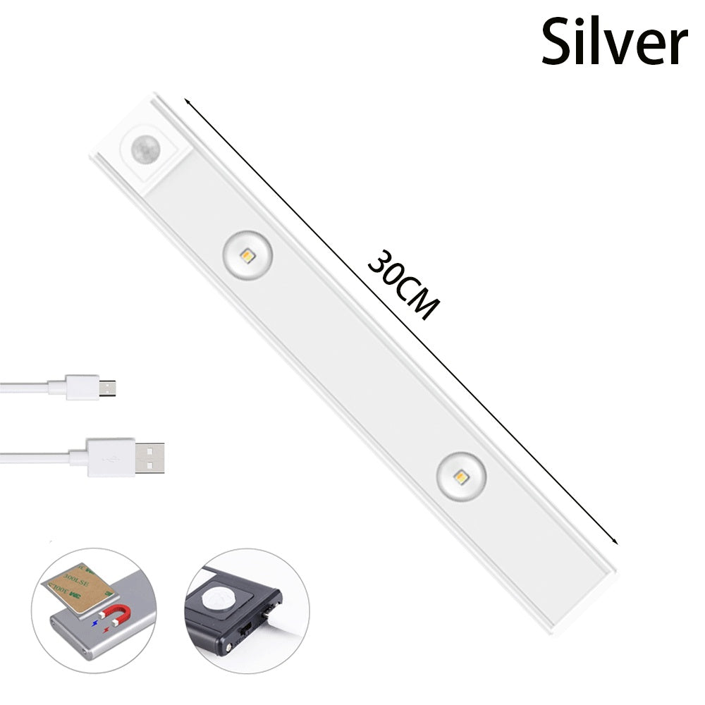 USB LED Night Light Motion Sensor Wireless Thin LED Light For Kitchen Cabinet Bedroom Wardrobe Indoor Lighting