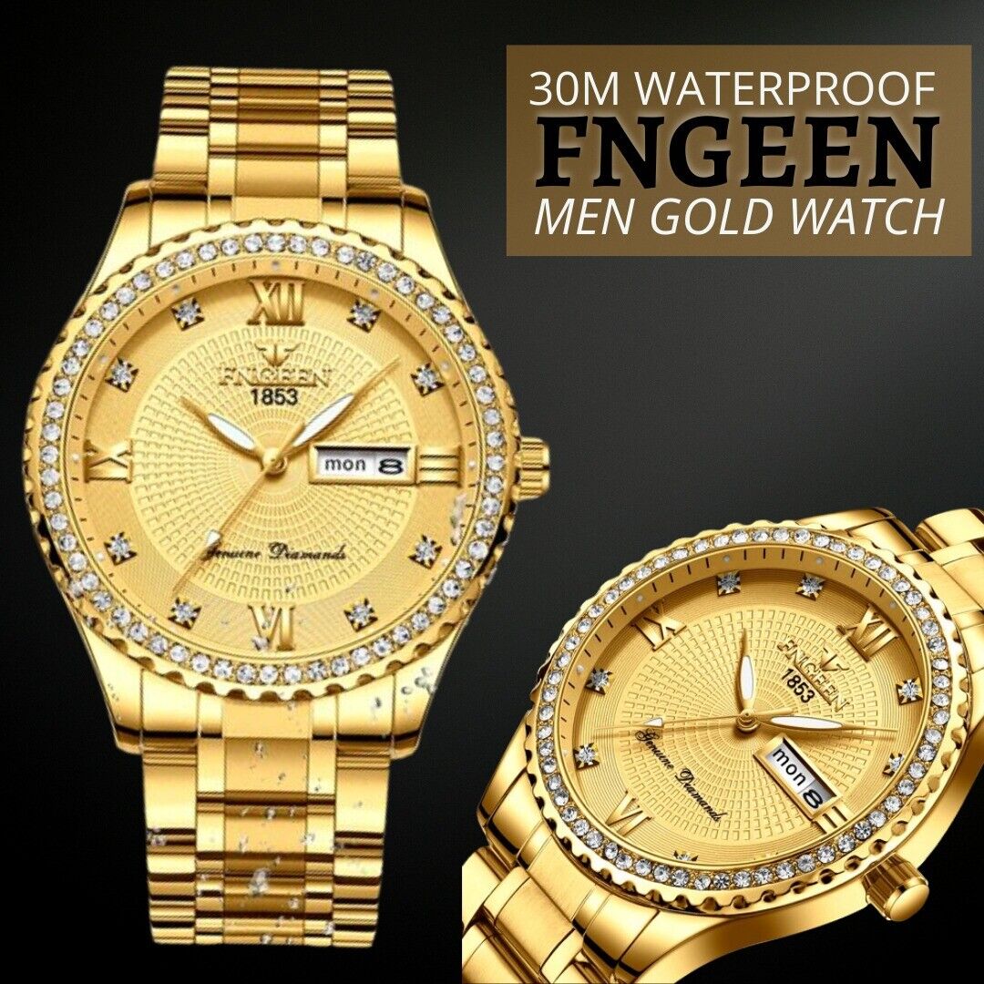 Classic Gold Men Quartz Watch Stainless Steel Business Watches