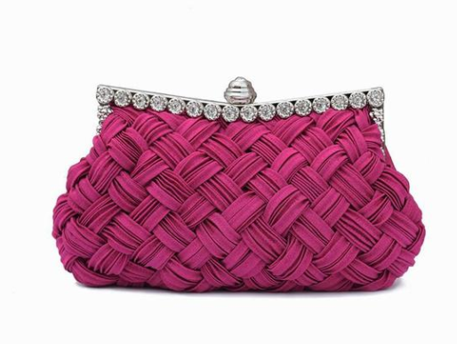 Elegant woven party bag with rhinestones