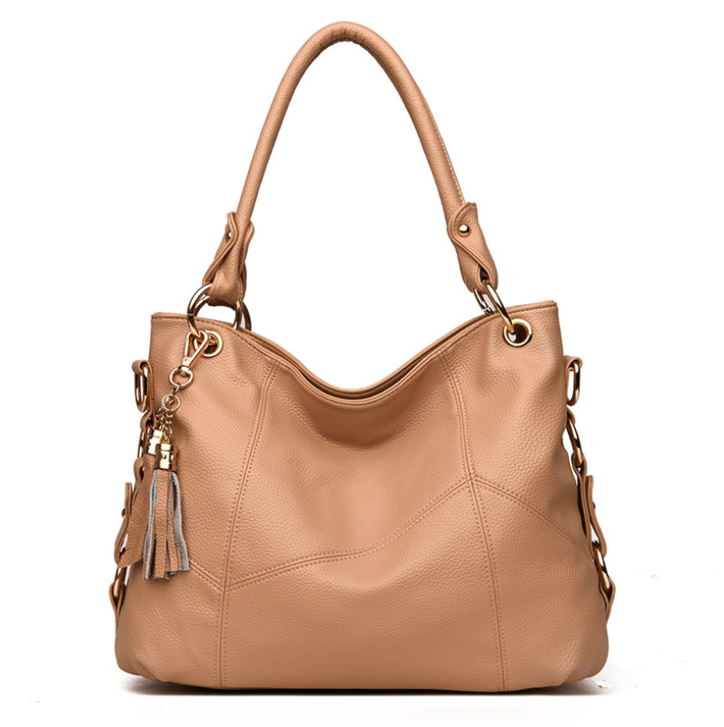 Leather tassel soft leather shoulder bag