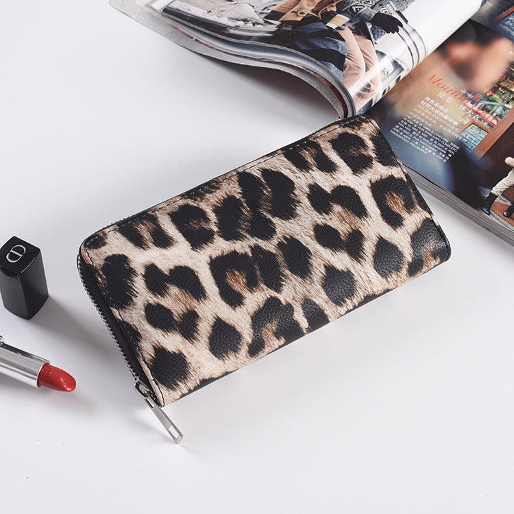 Fashion Long Zipper Women Wallets Bright Leather Black and White Wallet Prismatic Bag Flower Corner Clutch Bag Purse