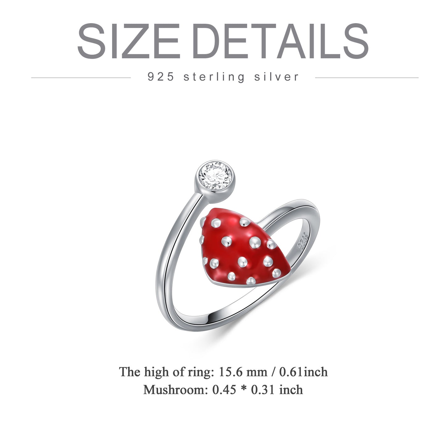 Red Mushroom Ring Red Mushroom Jewelry Gifts for Women Girls