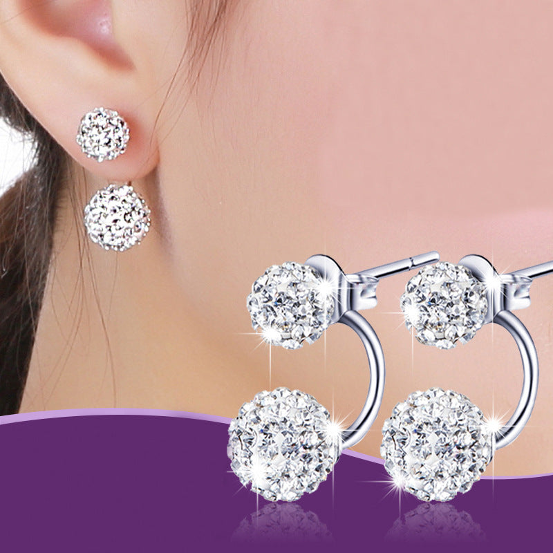 Rhinestone earrings 925 Silver