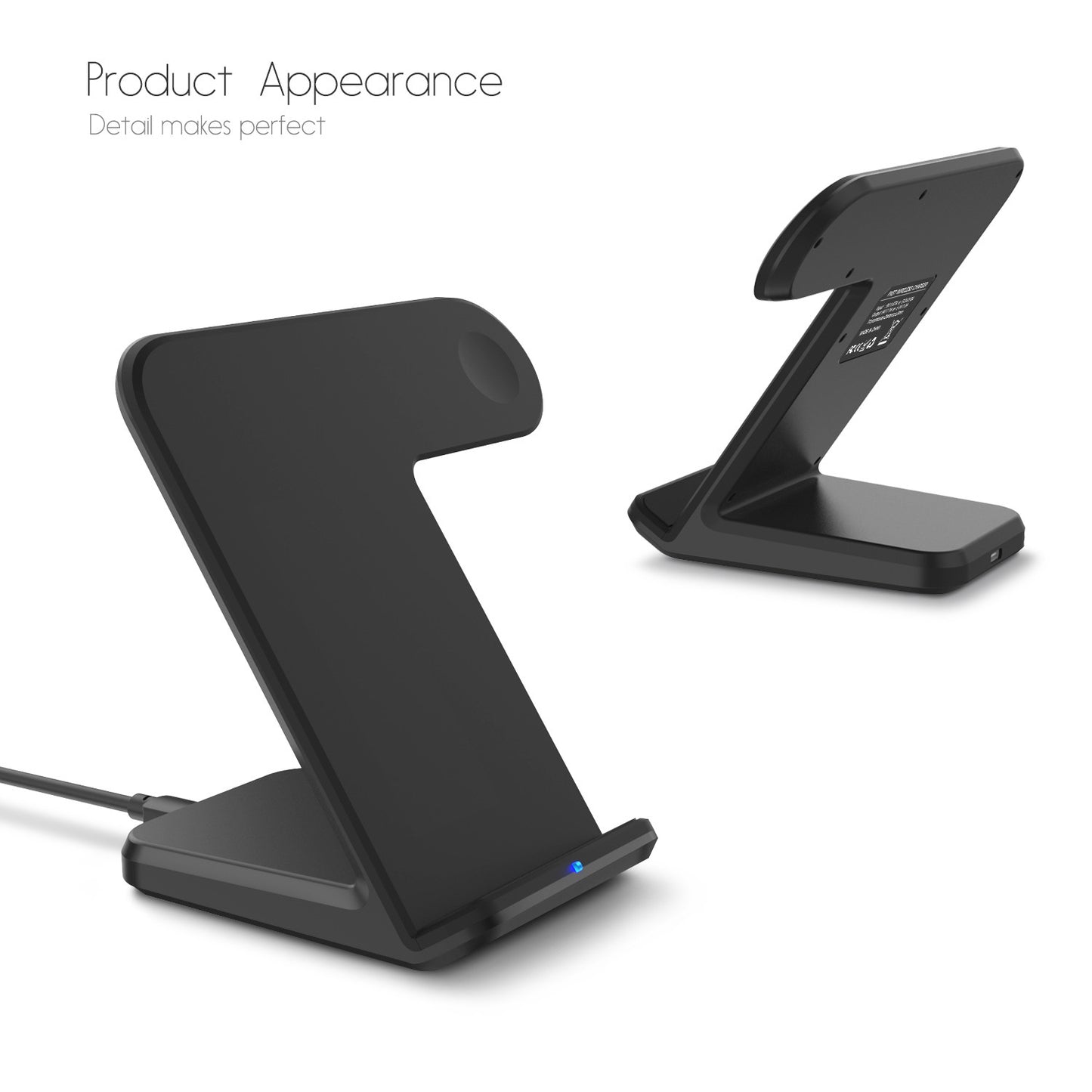 2in1 10W Qi Wireless Fast Charger Holder Stand for Apple Watch iPhone8 X