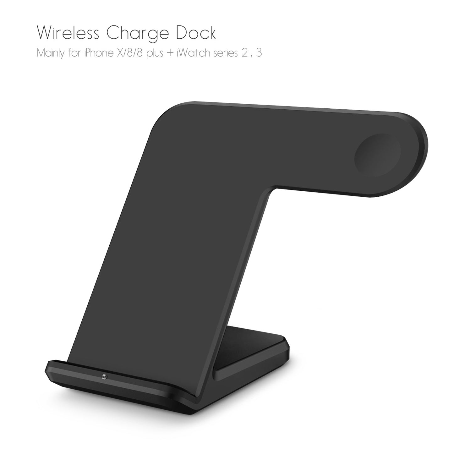 2in1 10W Qi Wireless Fast Charger Holder Stand for Apple Watch iPhone8 X