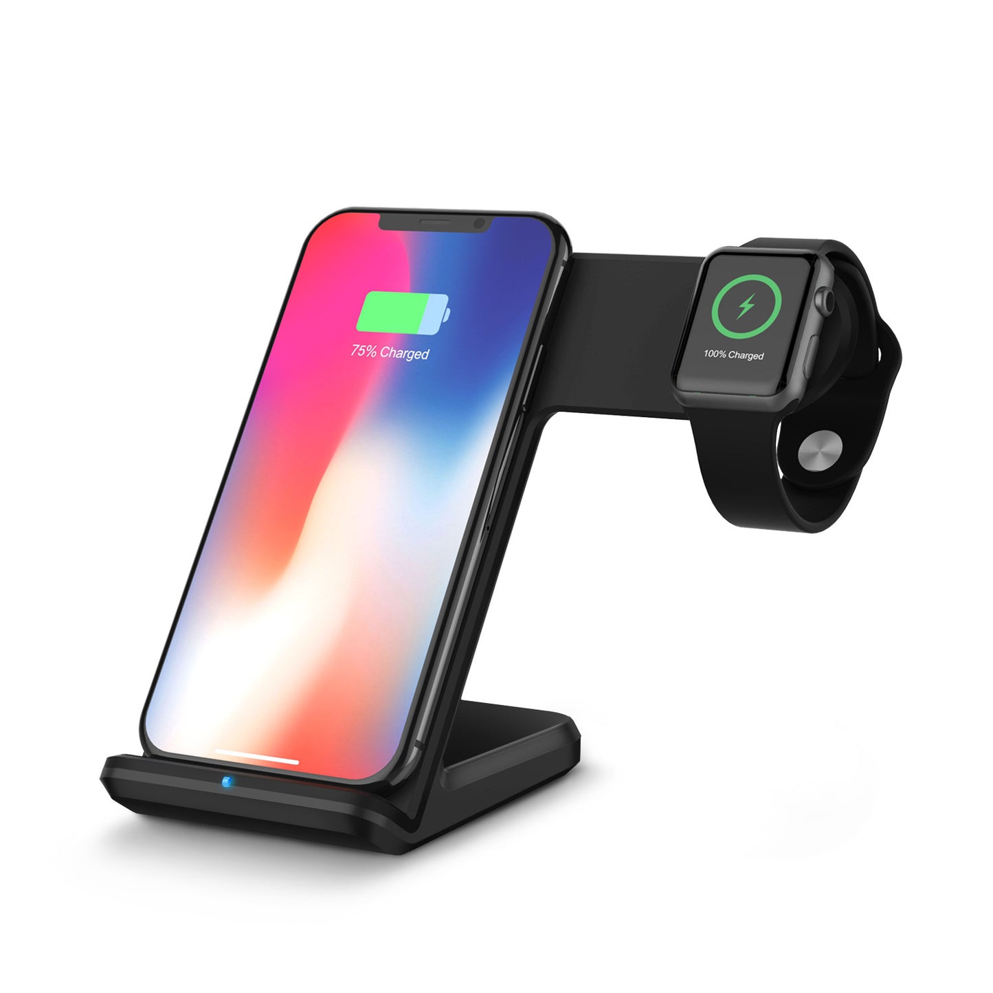 2in1 10W Qi Wireless Fast Charger Holder Stand for Apple Watch iPhone8 X