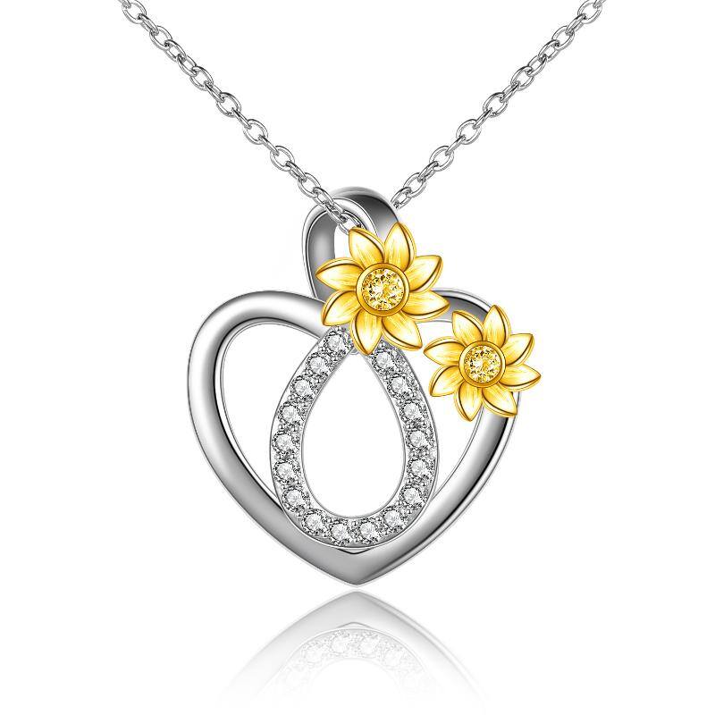 925 Sterling Silver Infinity Sunflower Necklaces Jewelry