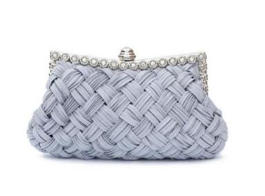 Elegant woven party bag with rhinestones