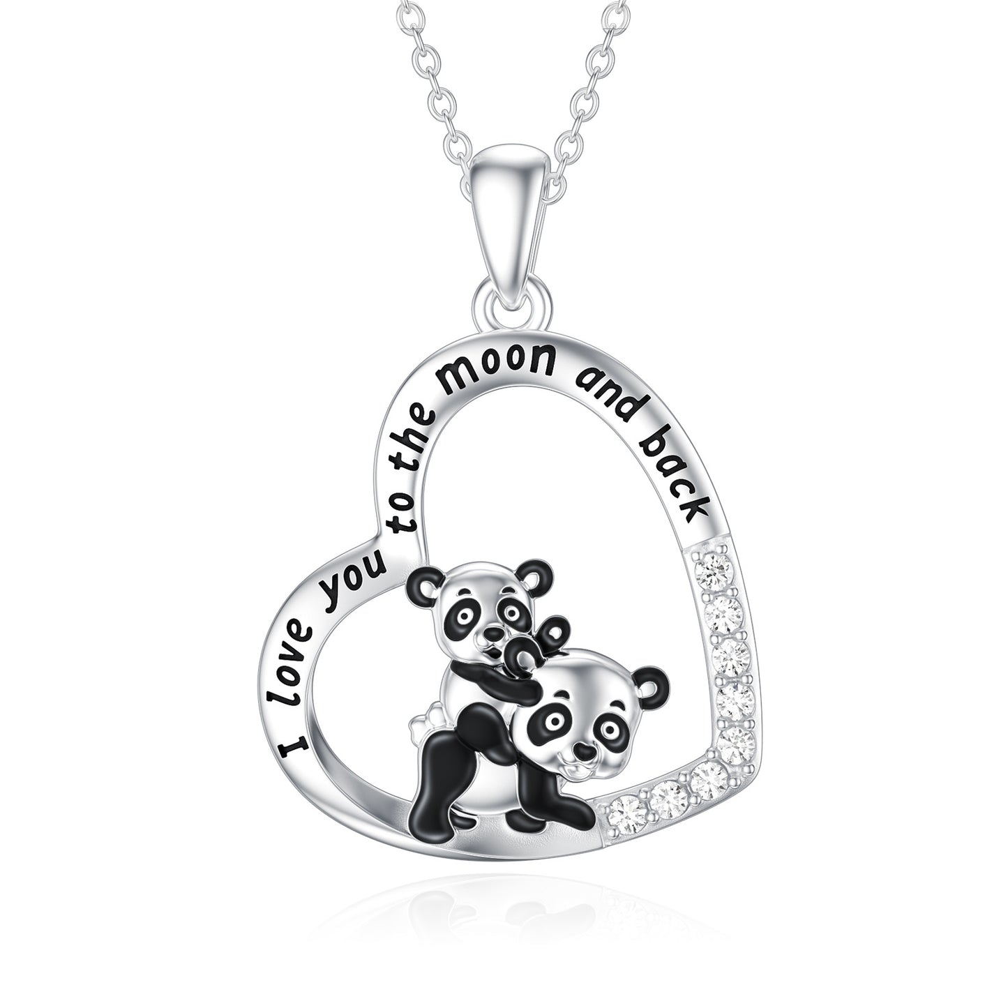 Panda Necklace 925 Sterling Silver Mother Daughter Necklaces