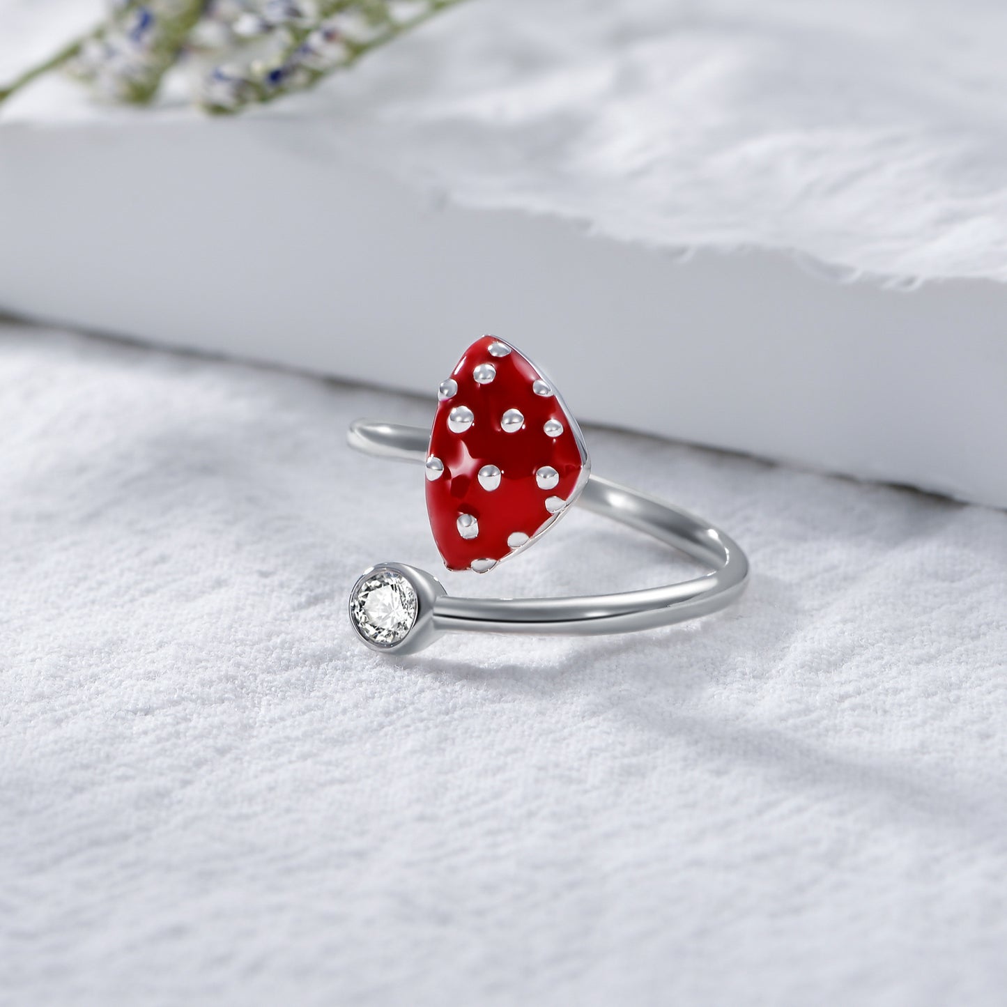 Red Mushroom Ring Red Mushroom Jewelry Gifts for Women Girls