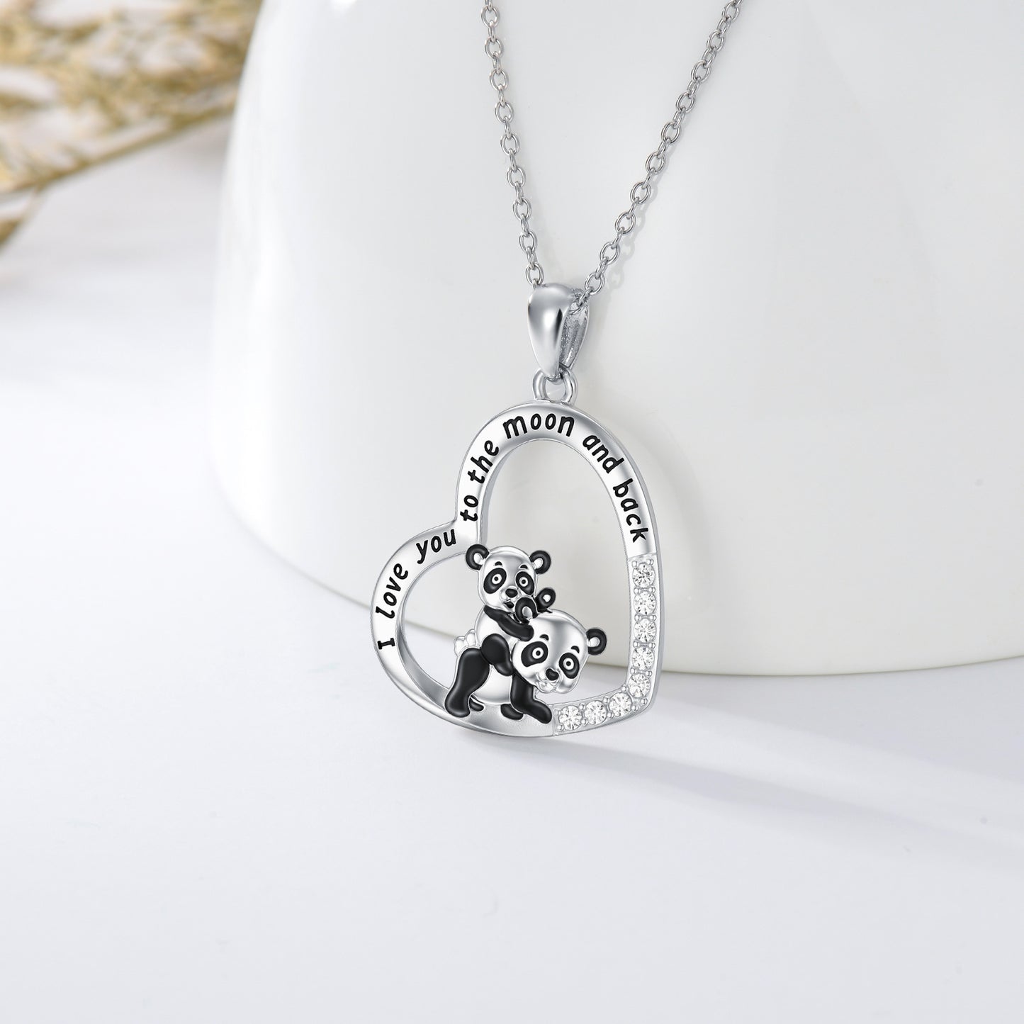 Panda Necklace 925 Sterling Silver Mother Daughter Necklaces