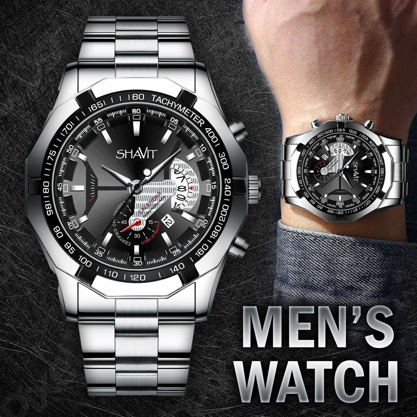 Men's Watch Stainless Steel Quartz Luminous Classic Watches