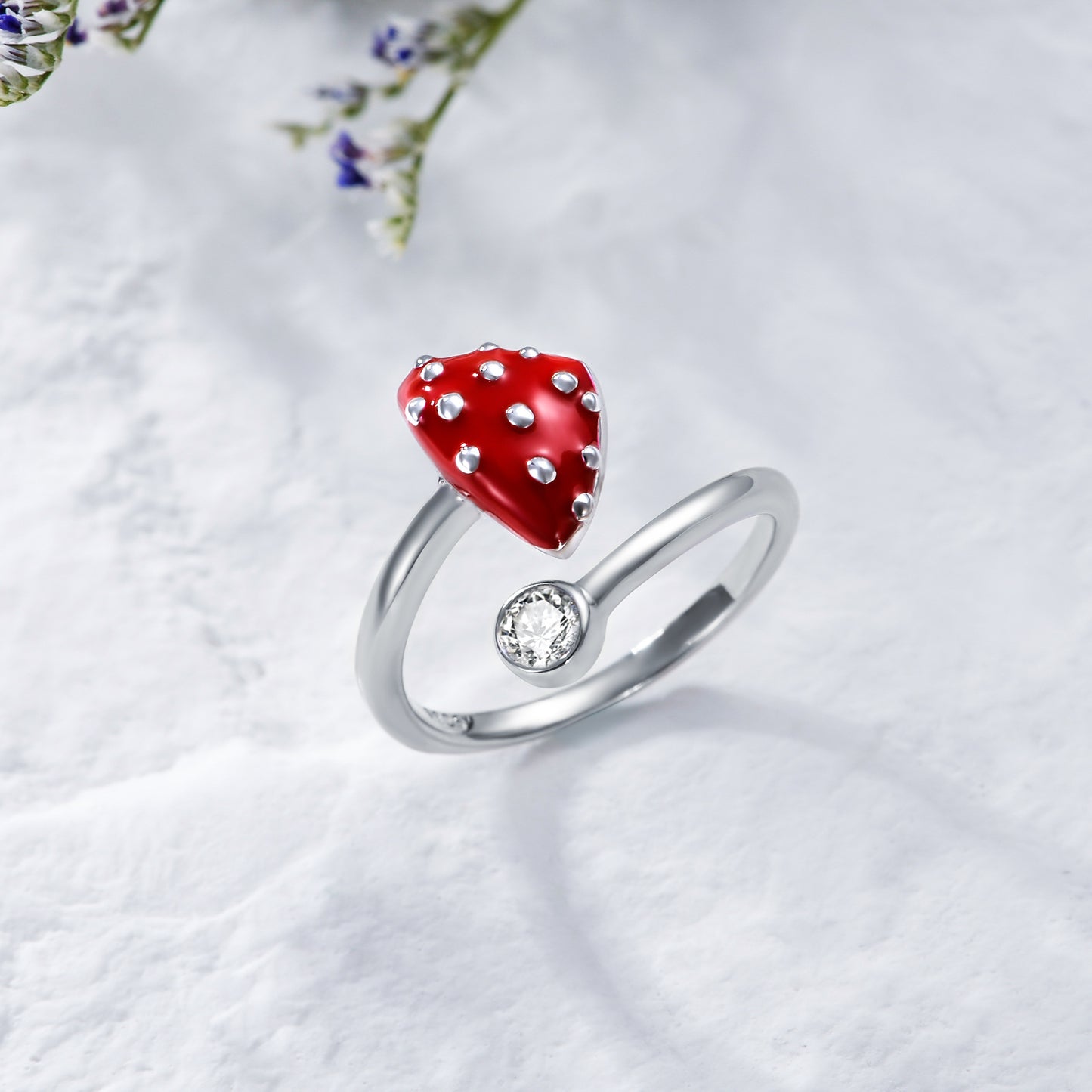 Red Mushroom Ring Red Mushroom Jewelry Gifts for Women Girls