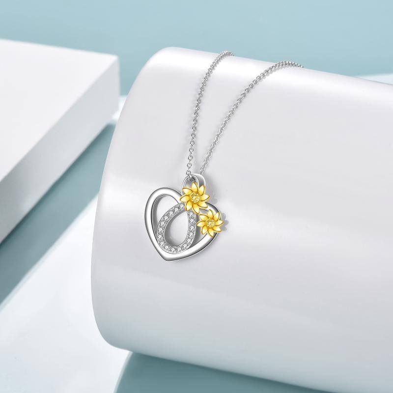 925 Sterling Silver Infinity Sunflower Necklaces Jewelry