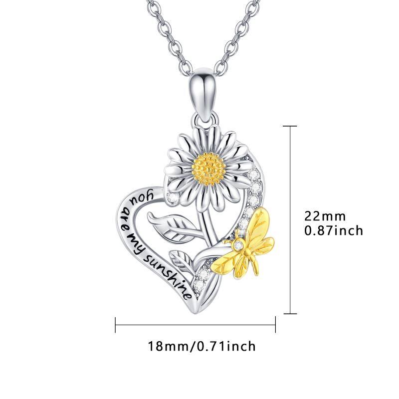 925 Sterling Silver Sunflower Butterfly Necklace Jewelry