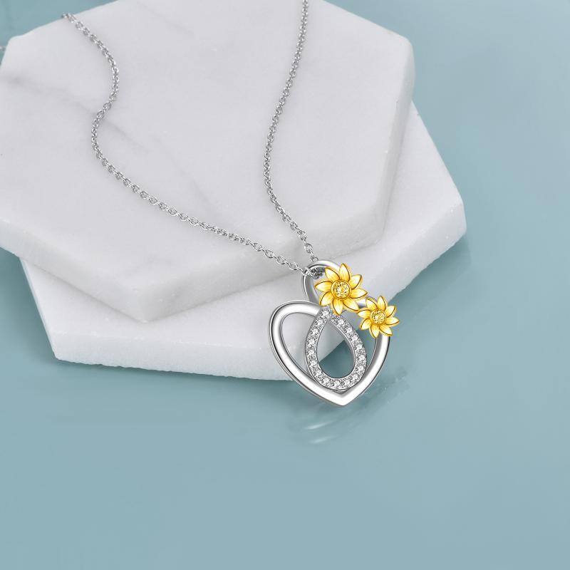 925 Sterling Silver Infinity Sunflower Necklaces Jewelry