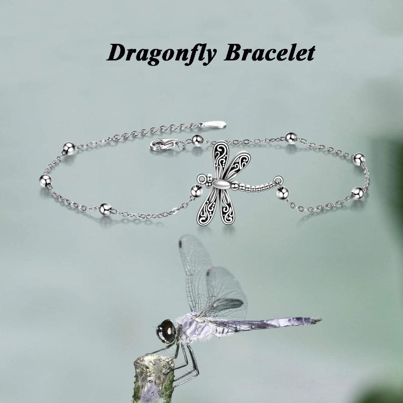 925 Sterling Silver Dragonfly Bracelet Dragonfly Jewelry for Women Girls Gifts