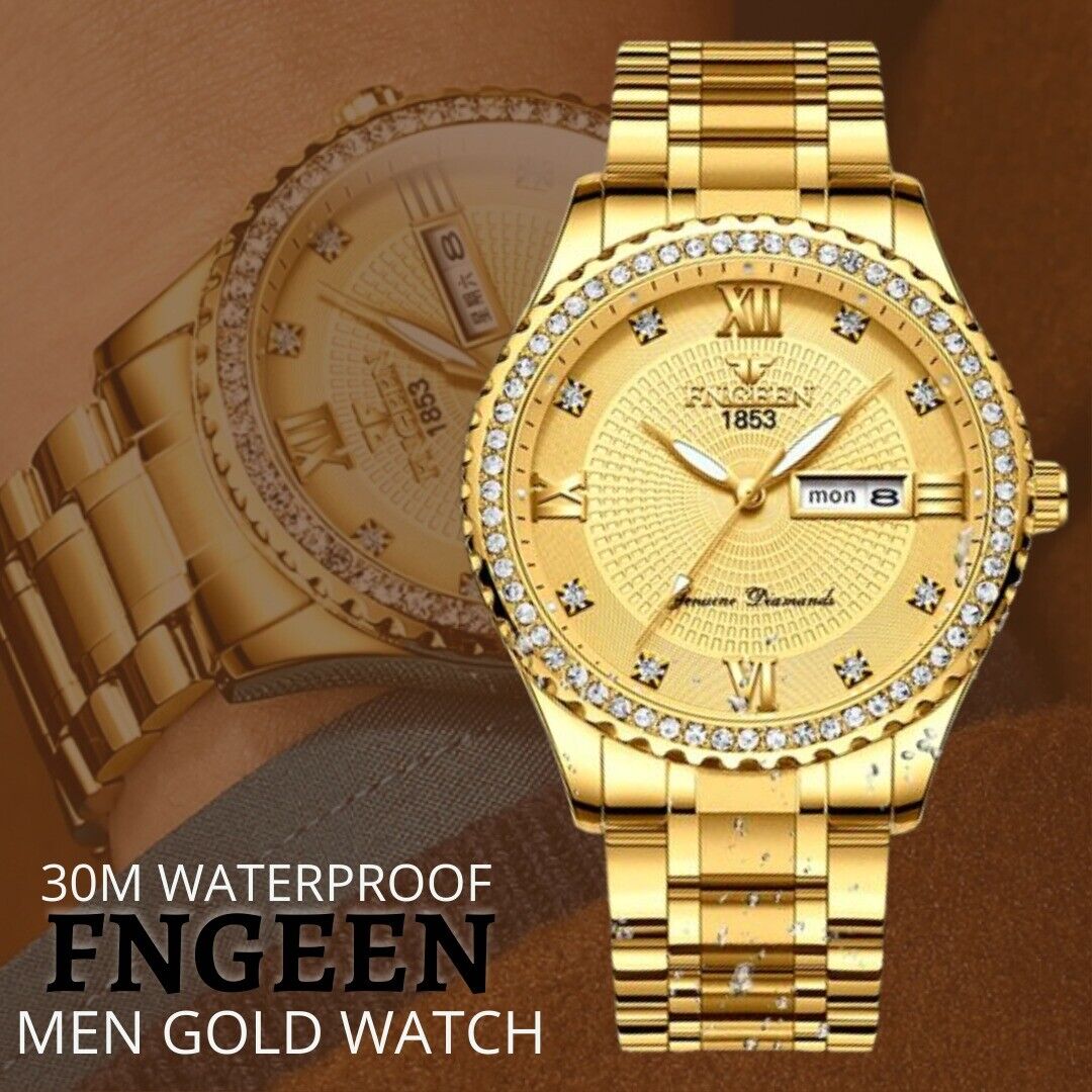 Classic Gold Men Quartz Watch Stainless Steel Business Watches